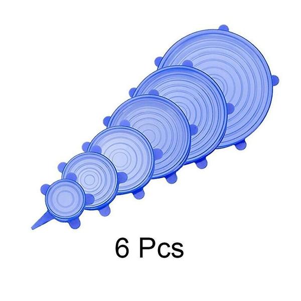 Imagem de Tampas elásticas de silicone Wokex, 6 peças, tampa universal para tigela, panela