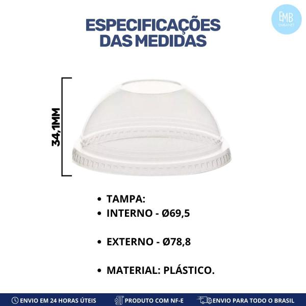 Imagem de Tampinha Para Copos De Bolos e Doces 150-300ml - 50und