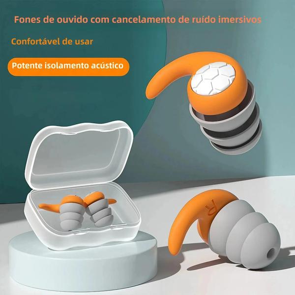 Imagem de Tampões de Ouvido de Silicone com Cancelamento de Ruído - À Prova d'Água e Confortáveis