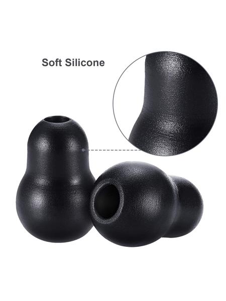 Imagem de Tampões de ouvido de silicone preto - Ajuste Macio e Universal (24 peças)