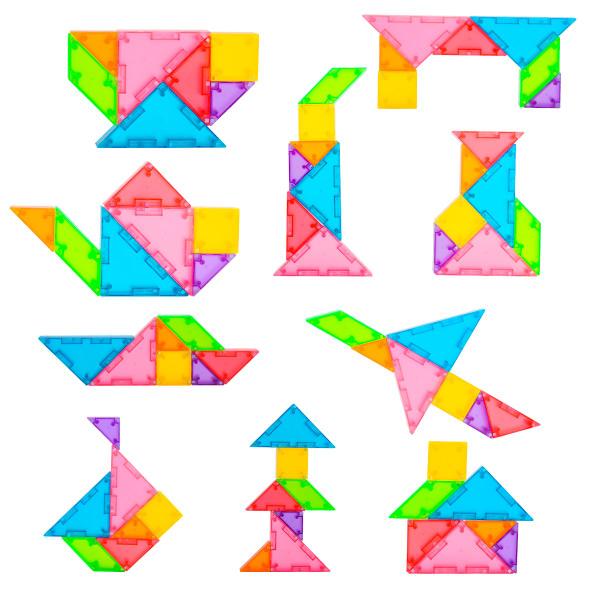 Imagem de Tangram Blocos De Montar Magnético Brinquedo Educativo Infantil Jogo Formas Geometricas Escolar Pedagógico