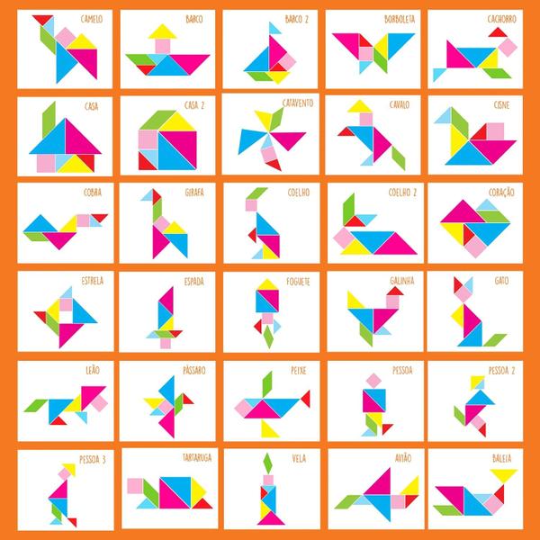 Imagem de Tangram Brinquedo Educativo Pedagógico 7 Peças Em Madeira Nig Brinquedos