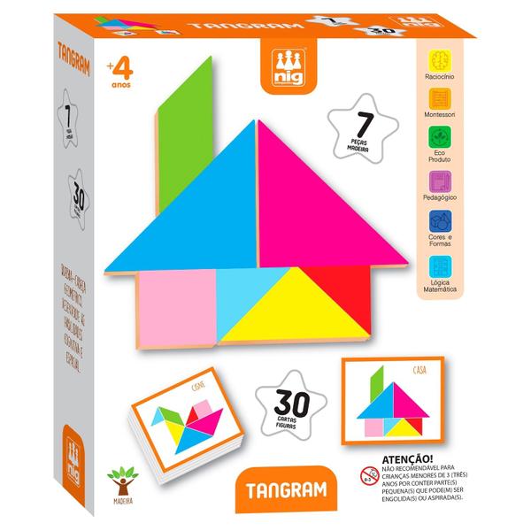 Tangram Brinquedo Educativo Pedagógico 7 Peças Em Madeira Nig Brinquedos Imagem de Tangram Brinquedo Educativo Pedagógico 7 Peças Em Madeira Nig Brinquedos