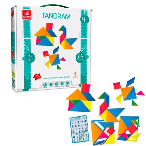 Imagem de Tangram Brinquedo Pedagógico 14 Peças Formas Coloridas