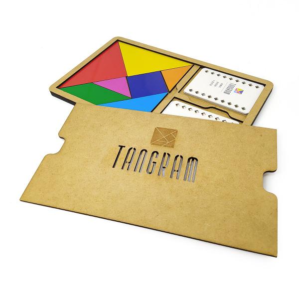 Imagem de Tangram em Madeira Versão Box de Luxo Educativo - Mia Gato Brinquedos