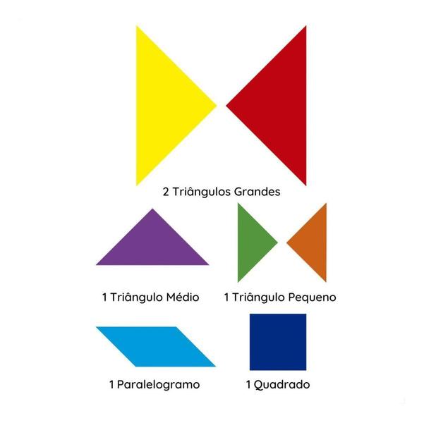 Imagem de Tangram Jogo Madeira Brinquedo Educativo Escolar Pedagógico