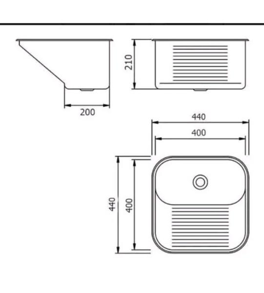 Imagem de Tanque 40x40x22 inox 304 brilhante luxo c valvula