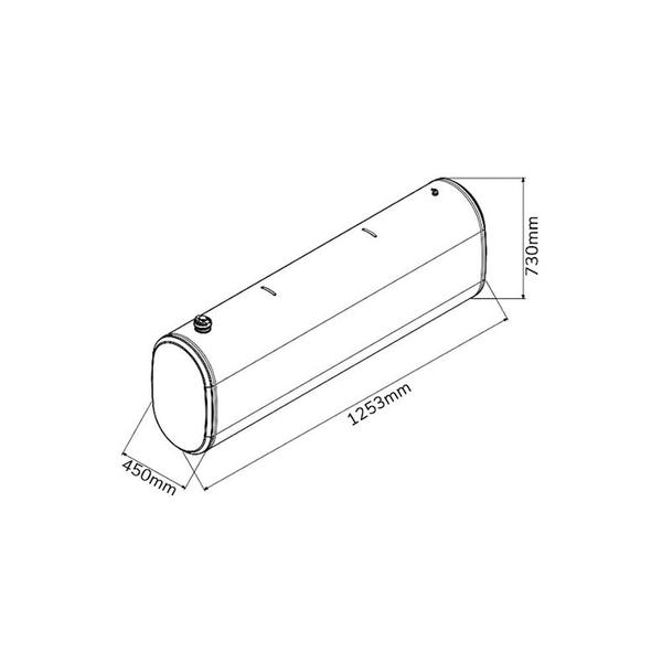 Imagem de Tanque Adicional Universal Inox Oval - Atrás Cabine 350 Lts