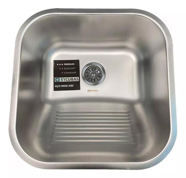 Imagem de Tanque br cubas elegance 40x40x21,5cm inox 304 0.8mm, acetinado