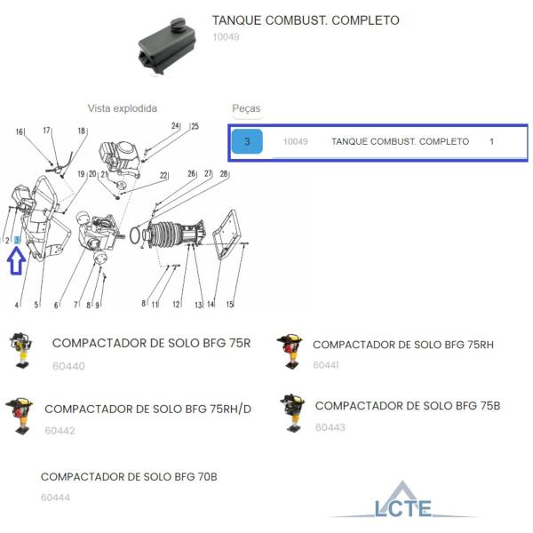 Imagem de Tanque Combustível Compactador de Solo BFG 75R Buffalo 10049