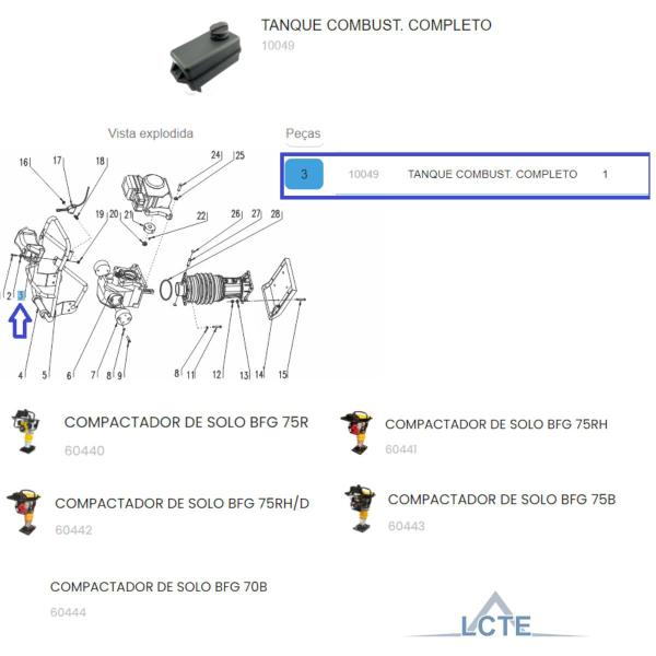 Imagem de Tanque Combustível Do Compactador de Solo BFG 75RH Buffalo