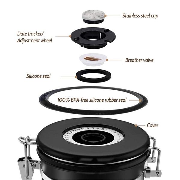 Imagem de Tanque de armazenamento do tanque selado de aço inoxidável Tanque de umidade à prova de leite em pó de leite em pó jarra de chá pot kitchen grains storage box MSDL01 Garrafas, Frascos & Caixas