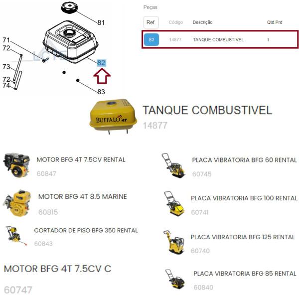 Imagem de Tanque de Combustível P/ Cortadora de Piso BFG 350 Rental