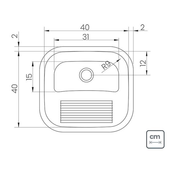 Imagem de Tanque de Encaixe Hera Compact Aço Inox Acetinado 25L - Tramontina 94403/107