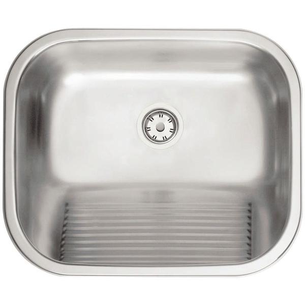 Tanque de Encaixe Hera em Aço Inox Acetinado 34 Litros 50x40 cm c/ Válvula 3 1/2 Tramontina Imagem de Tanque de Encaixe Hera em Aço Inox Acetinado 34 Litros 50x40 cm c/ Válvula 3 1/2 Tramontina