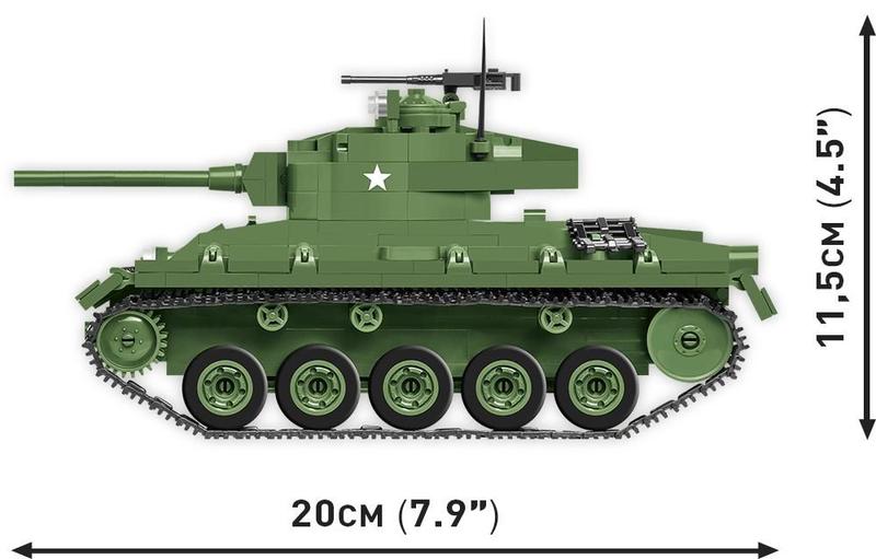 Tanque de Guerra Americano M24 Chaffee - Blocos de Montar 590 Peças - World War II - COBI Imagem de Tanque de Guerra Americano M24 Chaffee - Blocos de Montar 590 Peças - World War II - COBI