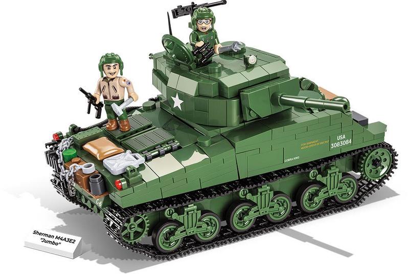 Tanque de Guerra Americano Sherman M4A3E2 Jumbo - Blocos de Montar 720 Peças - World War II - COBI Imagem de Tanque de Guerra Americano Sherman M4A3E2 Jumbo - Blocos de Montar 720 Peças - World War II - COBI