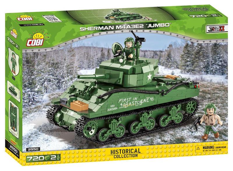 Tanque de Guerra Americano Sherman M4A3E2 Jumbo - Blocos de Montar 720 Peças - World War II - COBI Imagem de Tanque de Guerra Americano Sherman M4A3E2 Jumbo - Blocos de Montar 720 Peças - World War II - COBI