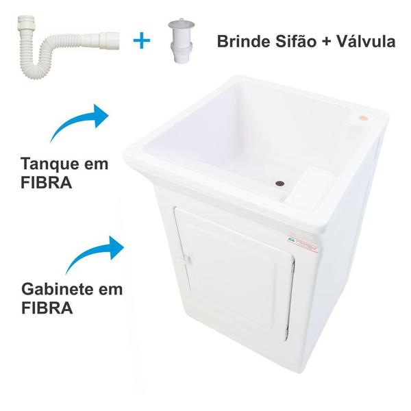 Tanque De Lavanderia Em Fibra 40l Para Torneira De Bancada - BELLI MÓVEIS Imagem de Tanque De Lavanderia Em Fibra 40l Para Torneira De Bancada