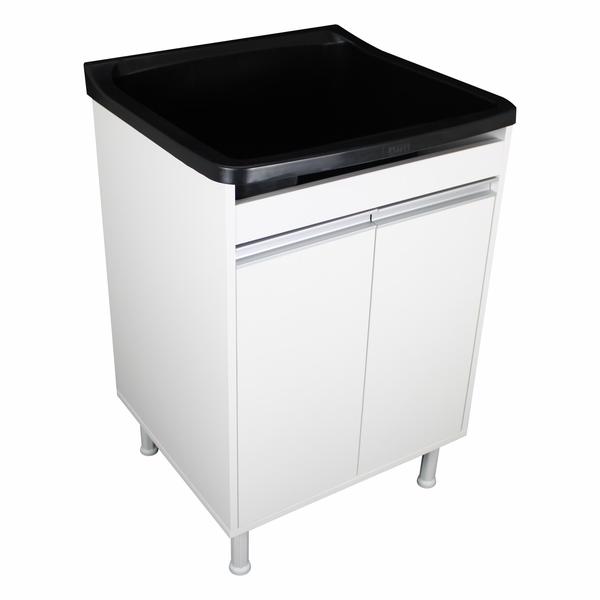 Tanque De Lavanderia Gabinete 100% MDF Com Sifão e Válvula - BELLI MÓVEIS Imagem de Tanque De Lavanderia Gabinete 100% MDF Com Sifão e Válvula