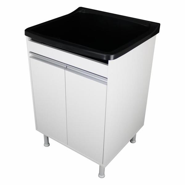 Tanque De Lavanderia Gabinete 100% MDF Com Sifão e Válvula - BELLI MÓVEIS Imagem de Tanque De Lavanderia Gabinete 100% MDF Com Sifão e Válvula