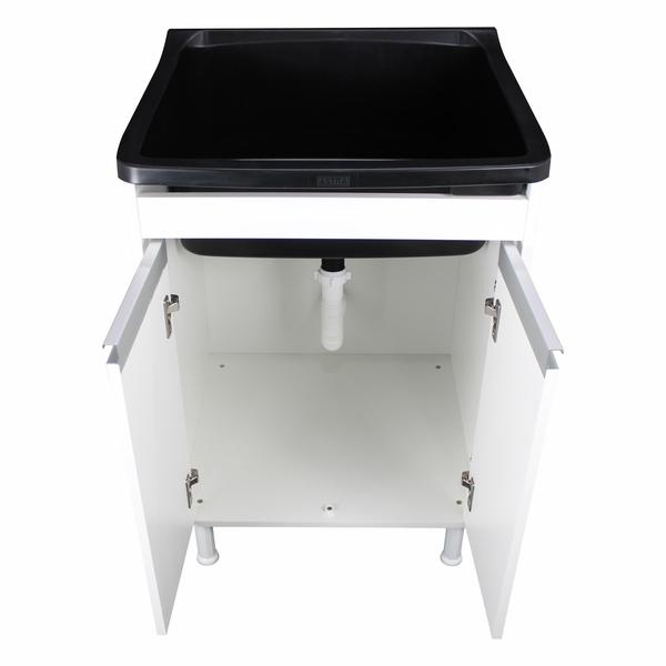 Tanque De Lavanderia Gabinete 100% MDF Com Sifão e Válvula - BELLI MÓVEIS Imagem de Tanque De Lavanderia Gabinete 100% MDF Com Sifão e Válvula