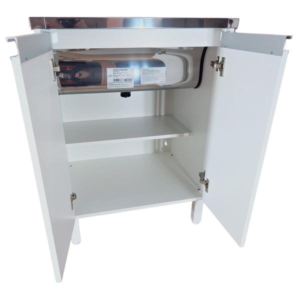 Imagem de Tanque de lavanderia Inox 35L Com Gabinete MDF 63cm