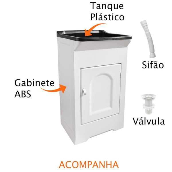 Imagem de Tanque de Lavanderia Plástico 22L Com Gabinete ABS 47cm