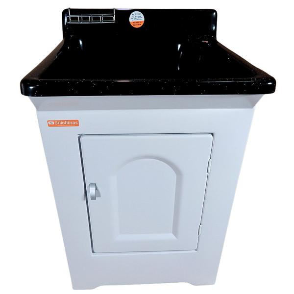 Tanque De Lavar Roupa em Fibra 40L Com Gabinete ABS Incluso Torneira de Mesa - Stilofibras Imagem de Tanque De Lavar Roupa em Fibra 40L Com Gabinete ABS Incluso Torneira de Mesa