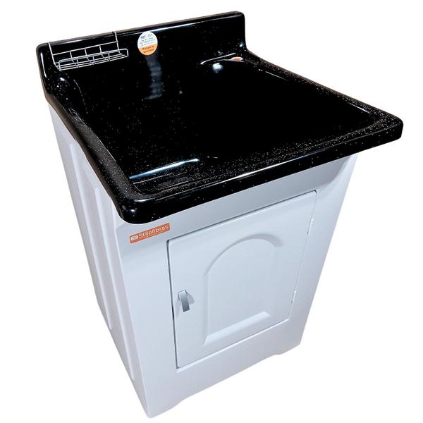 Tanque De Lavar Roupa em Fibra 40L Com Gabinete ABS Incluso Torneira de Mesa - Stilofibras Imagem de Tanque De Lavar Roupa em Fibra 40L Com Gabinete ABS Incluso Torneira de Mesa