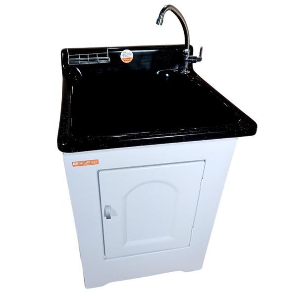 Tanque De Lavar Roupa em Fibra 40L Com Gabinete ABS Incluso Torneira de Mesa - Stilofibras Imagem de Tanque De Lavar Roupa em Fibra 40L Com Gabinete ABS Incluso Torneira de Mesa
