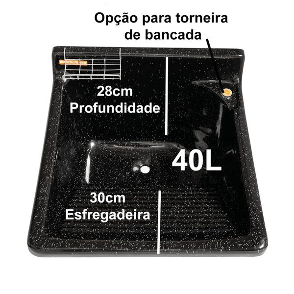 Tanque De Lavar Roupa em Fibra 40L Com Gabinete ABS Incluso Torneira de Mesa - Stilofibras Imagem de Tanque De Lavar Roupa em Fibra 40L Com Gabinete ABS Incluso Torneira de Mesa