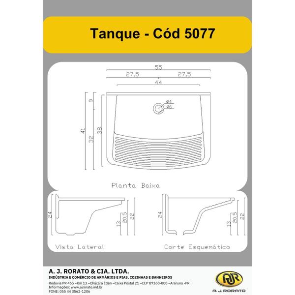 Imagem de Tanque de Lavar Roupa em Mármore Sintético Granitado 55x41cm