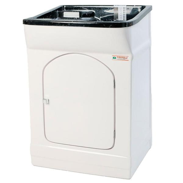 Tanque de Lavar Roupas 45 Litros Fiberblu Fibertanque com Esfregadeira Lateral Branco Imagem de Tanque de Lavar Roupas 45 Litros Fiberblu Fibertanque com Esfregadeira Lateral Branco