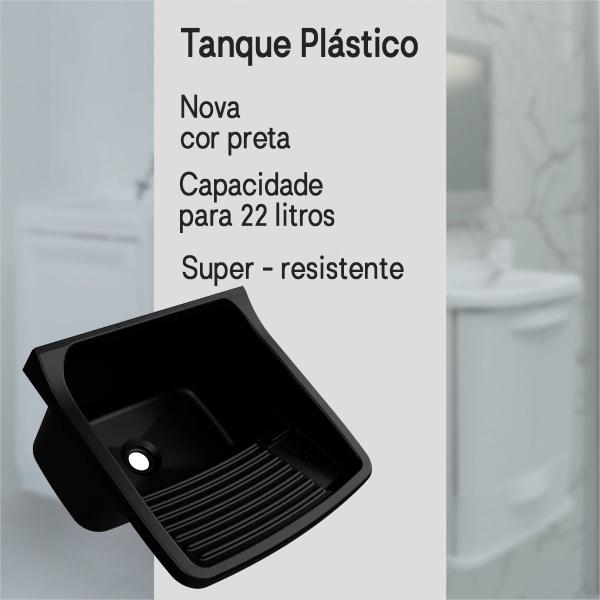 Imagem de Tanque De Lavar Roupas Plástico 47 X 43cm Astra + Sifão - Cores Kit C/ 3