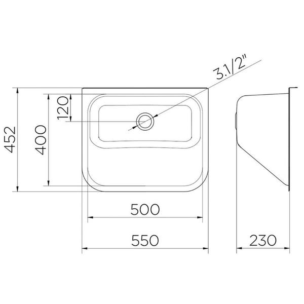 Imagem de Tanque De Parede Docol Monobloco 017042CH 55X45