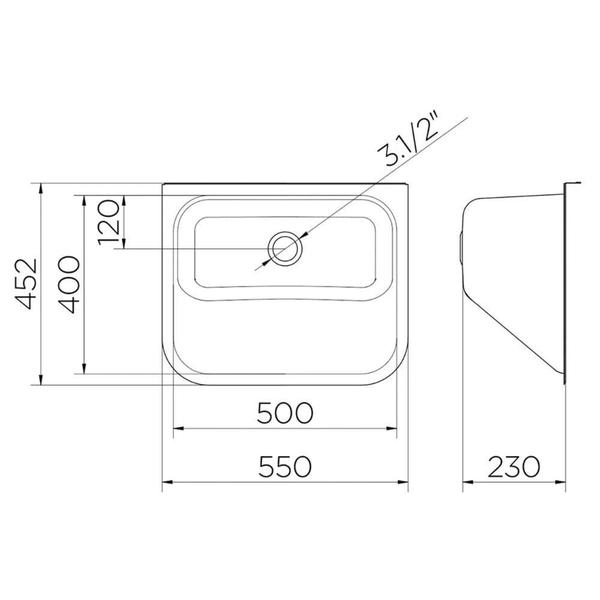 Tanque De Parede Docol Monobloco 01704504 55X45 Imagem de Tanque De Parede Docol Monobloco 01704504 55X45