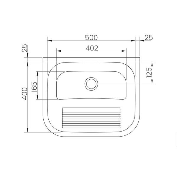 Imagem de Tanque de Parede Tramontina Hera Wall 94401107 50x40 Aço Inox Acetinado