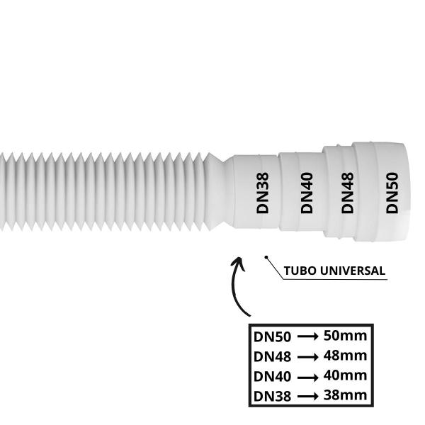 Imagem de Tanque de Plástico 22L Para Lavanderia Branco + Sifão Copo Universal Sanfonado + Fita Veda Rosca