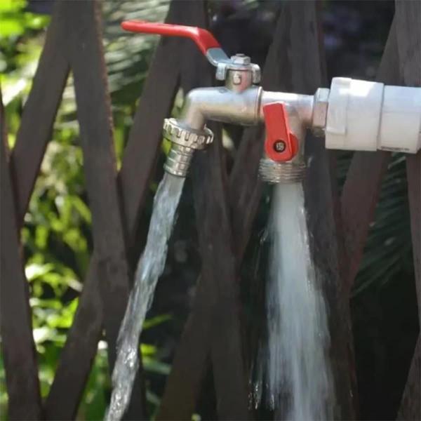 Imagem de Tanque De Plástico 40L Branco + Torneira Duas Saídas + Sifão