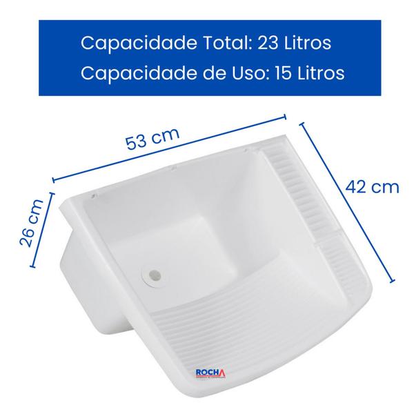 Imagem de Tanque de Plastico para Lavar Roupas 23L Metasul