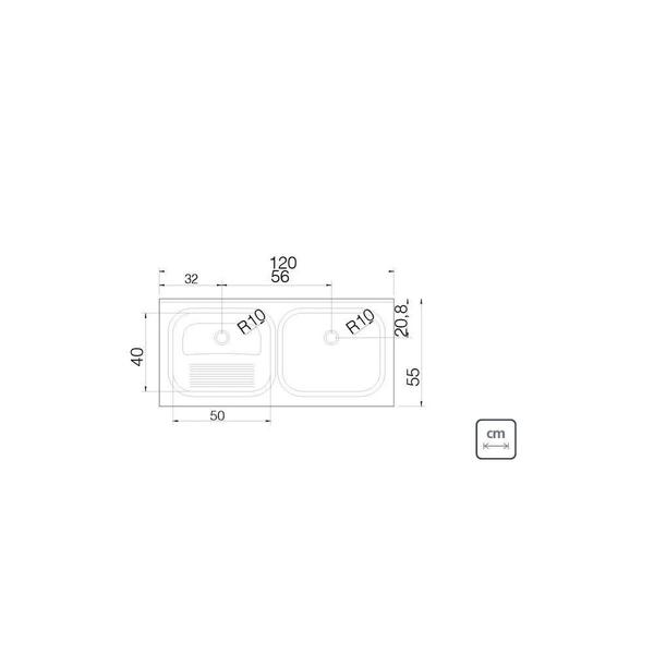 Imagem de Tanque Duplo Tramontina Hera Duo Plus 2c 30 + 30 L Em Aço Inox Acetinado 120 X 55 Cm