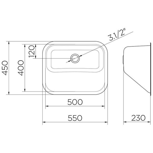 Imagem de Tanque Franke 35L 55X45 Inox Polido Embutir/Sobrepor