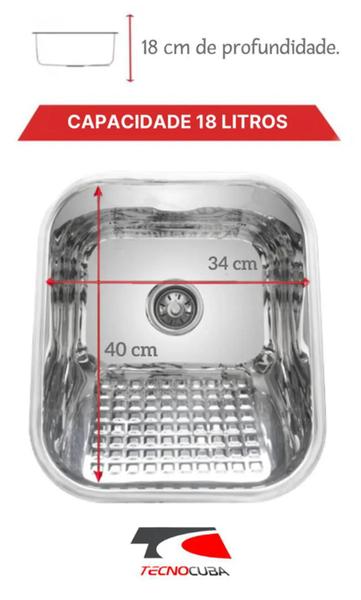 Imagem de Tanque Inox 34x40 (AÇO 304) com válvula - Tecnocuba (ORIGINAL)