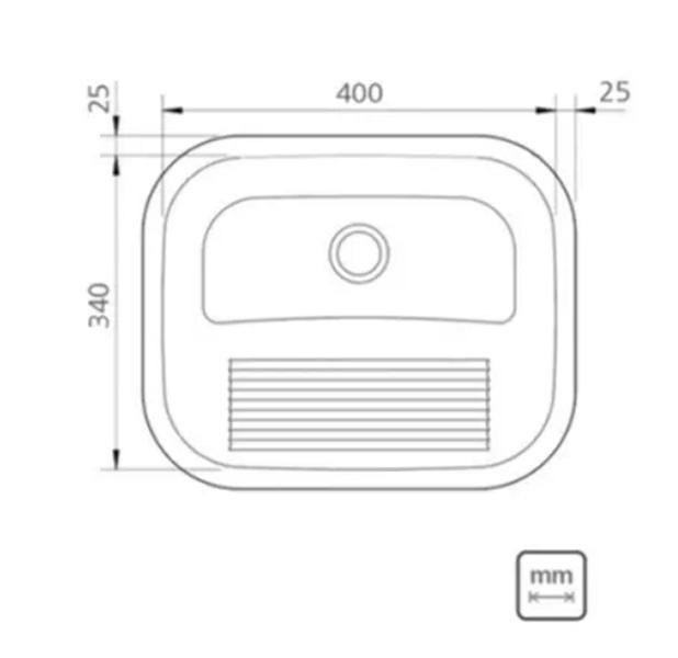 Imagem de Tanque Inox 40x34 (AÇO 304) - ACETINADO - TRADINOX + sifão