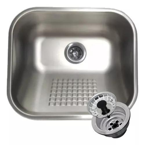 Tanque Inox 40x34 Esfregador Square Acabamento Fosco Escovado - Tecnocuba Imagem de Tanque Inox 40x34 Esfregador Square Acabamento Fosco Escovado