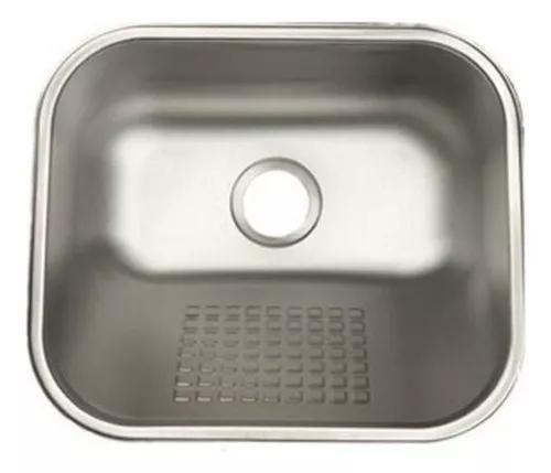 Imagem de Tanque Inox 40x34 Esfregador Square Acabamento Fosco Escovado