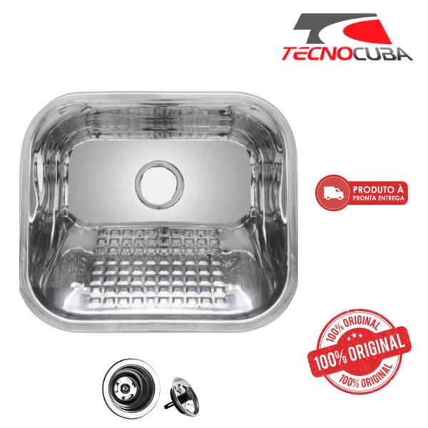 Imagem de Tanque Inox 40x34 Esfregador Square Polido Alto Brilho