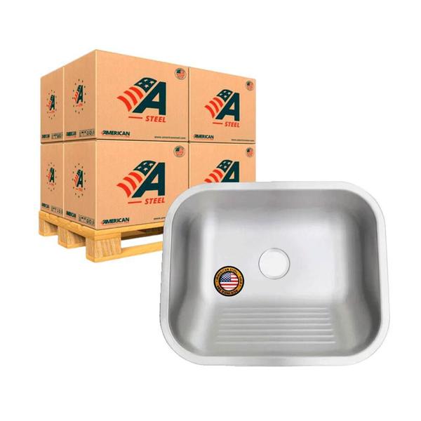 Imagem de Tanque Inox Monobloco 50X40 Fosco Com Sifão Inox 304