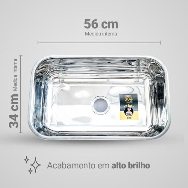 Imagem de Tanque inox pequeno de embutir dotec com cuba n2 extra funda